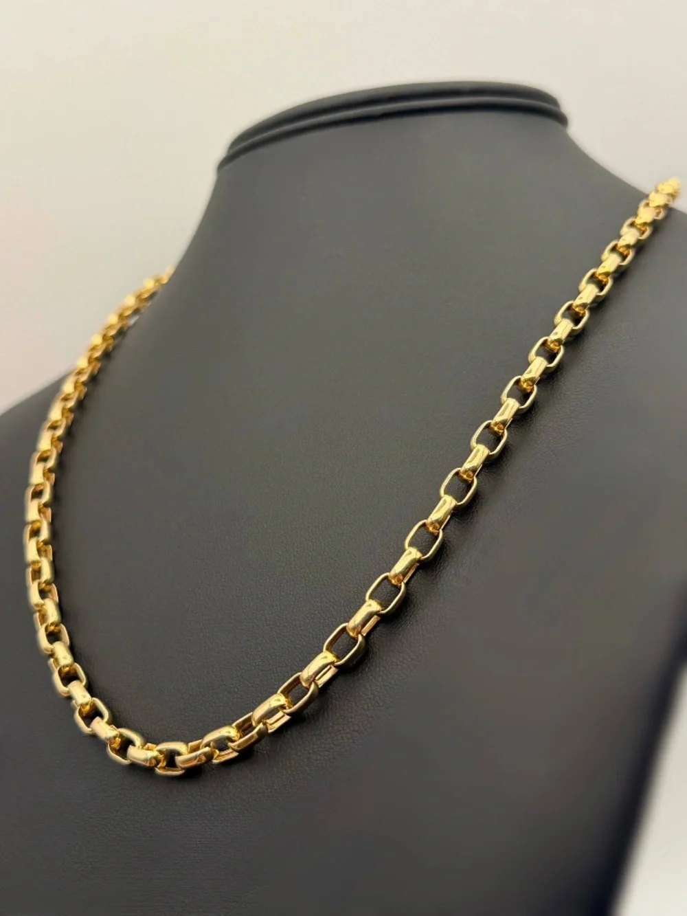UnoAerre Italy 14k Solid Yellow Gold Cable Link Chain Unisex Necklace 29” 5mm